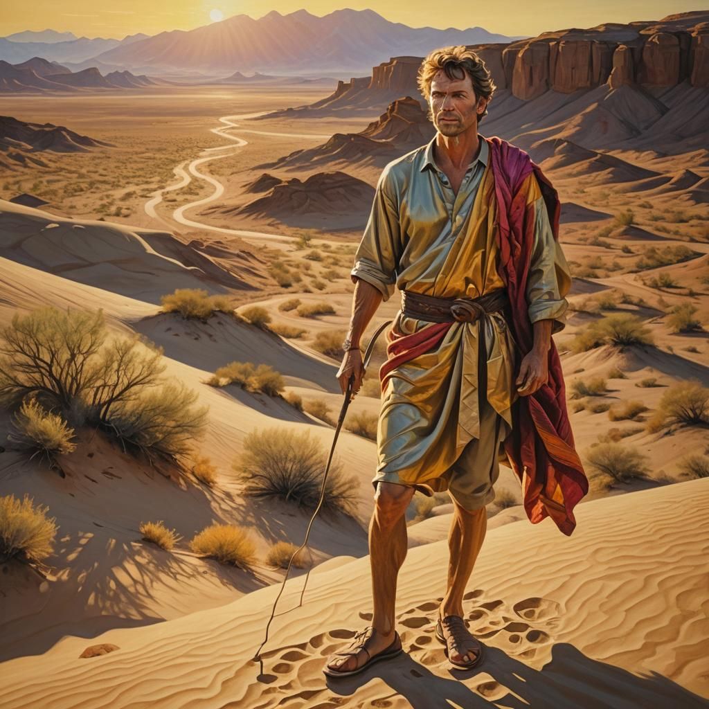 David and Goliath: Vibrant Oil Painting