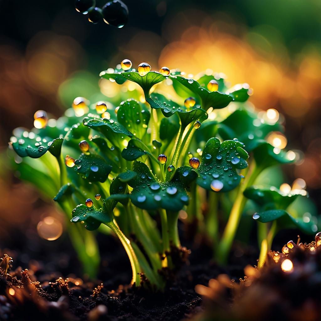 Macro Flower Sprouts in Vivid Photography Style