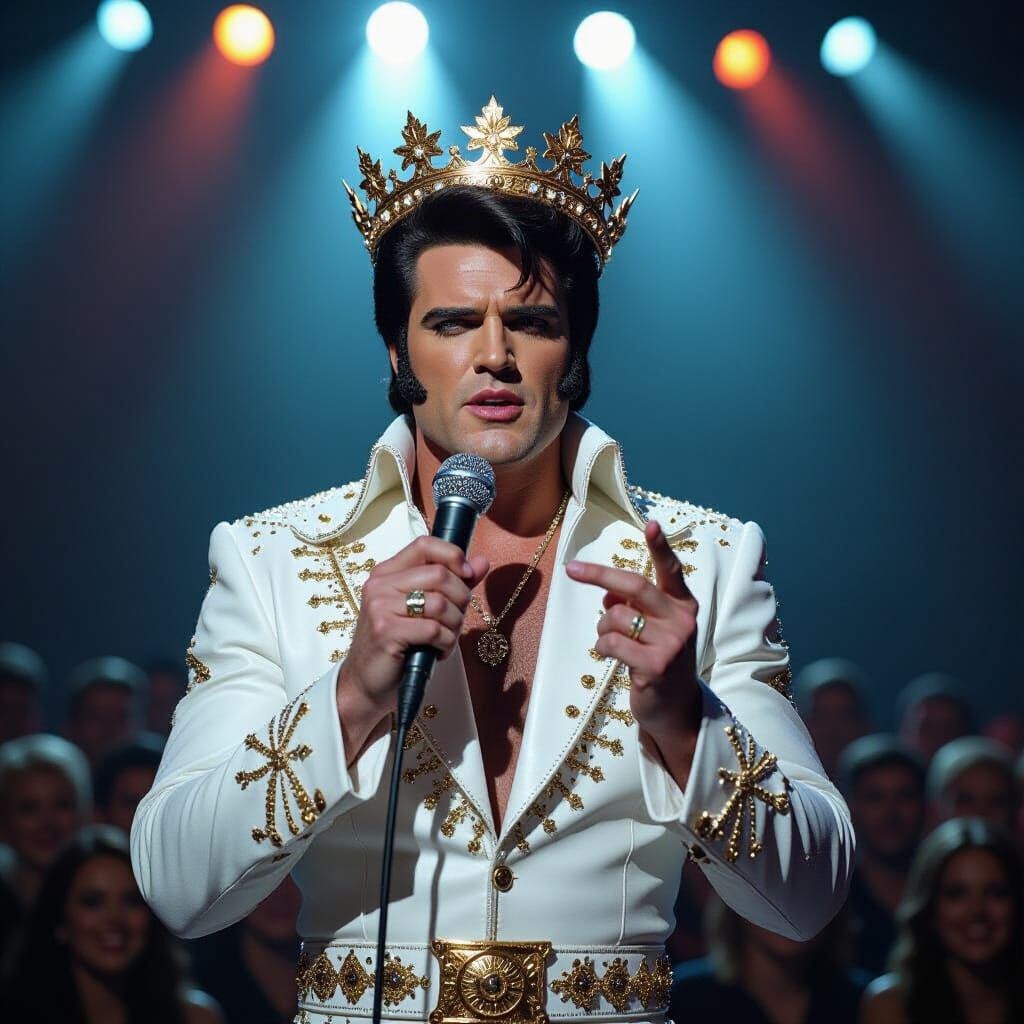 Bruce Campbell as Elvis in Sparkly Jumpsuit