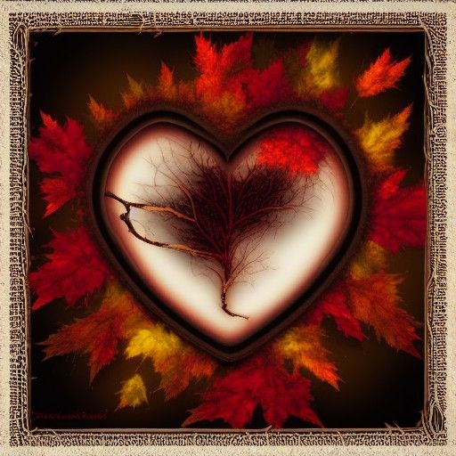 Abstract Autumn Heart Digital Art