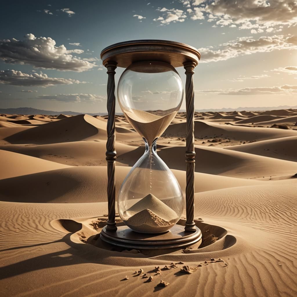 Hourglass Portal to Fabric of Time Surrealscape