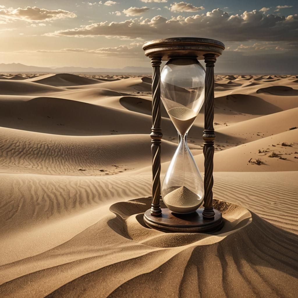 Hourglass Portal: Time's Surreal Dreamscape