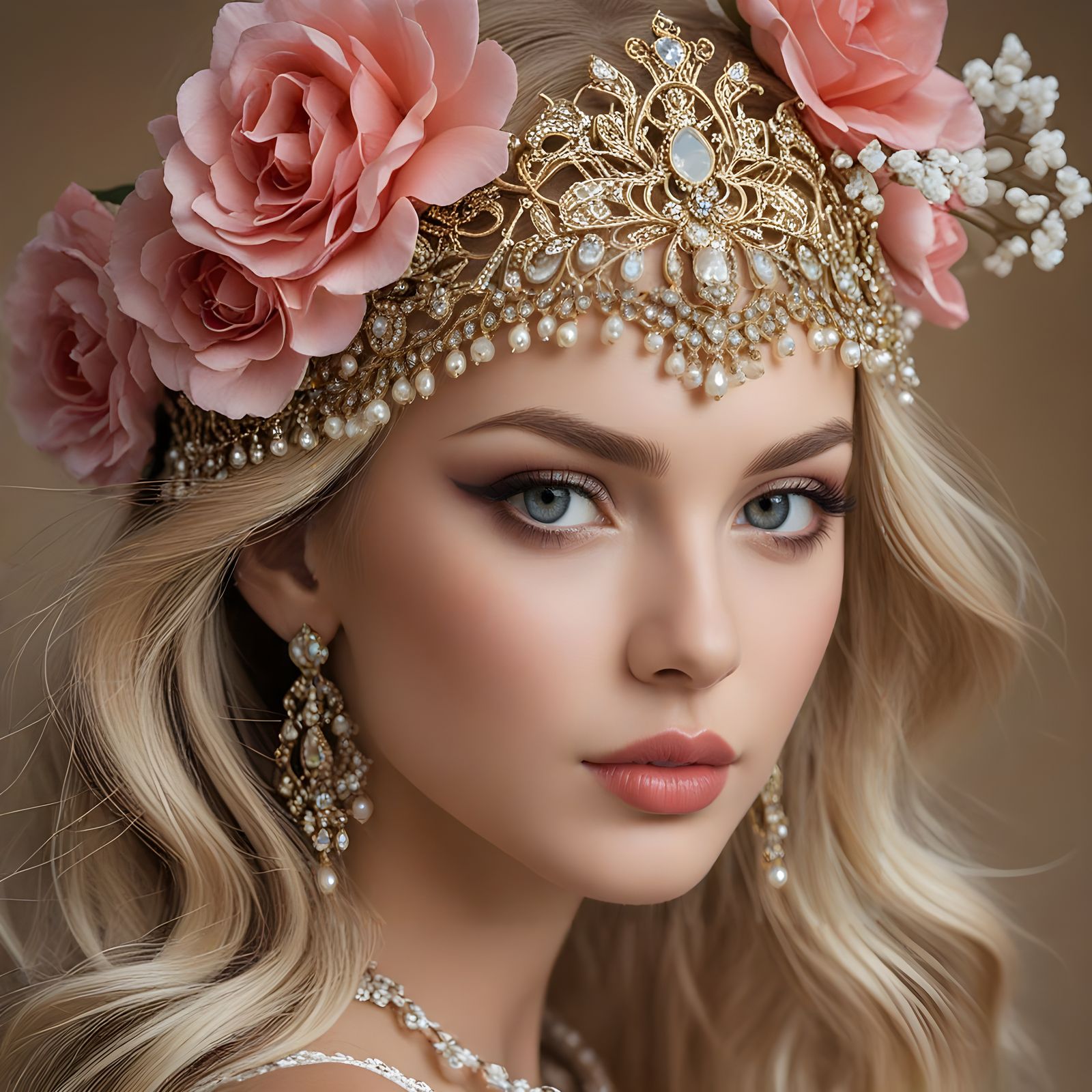 Breathtaking Blonde Woman Smiles with Vibrant Blue Eyes and ...