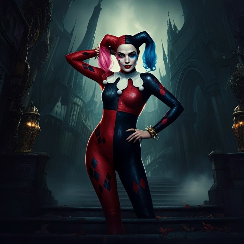 Gal Gadot as Harley Quinn.