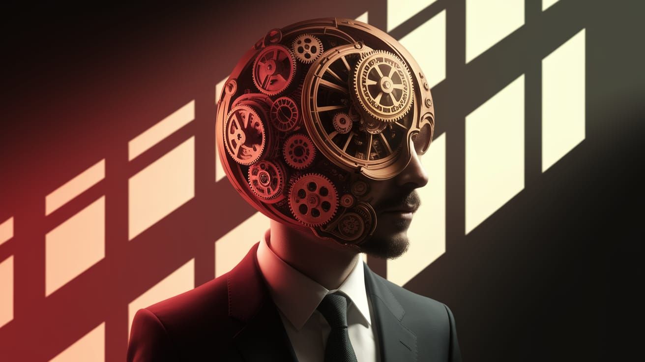 Surreal Clockwork Mind in a Moody, Warm Ambiance