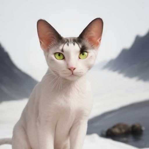 Hyperrealistic Hairless Cat Humanoid Portrait at Golden Hour