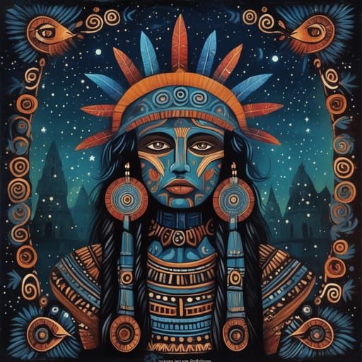 Majestic Aztec Temple at Sunset