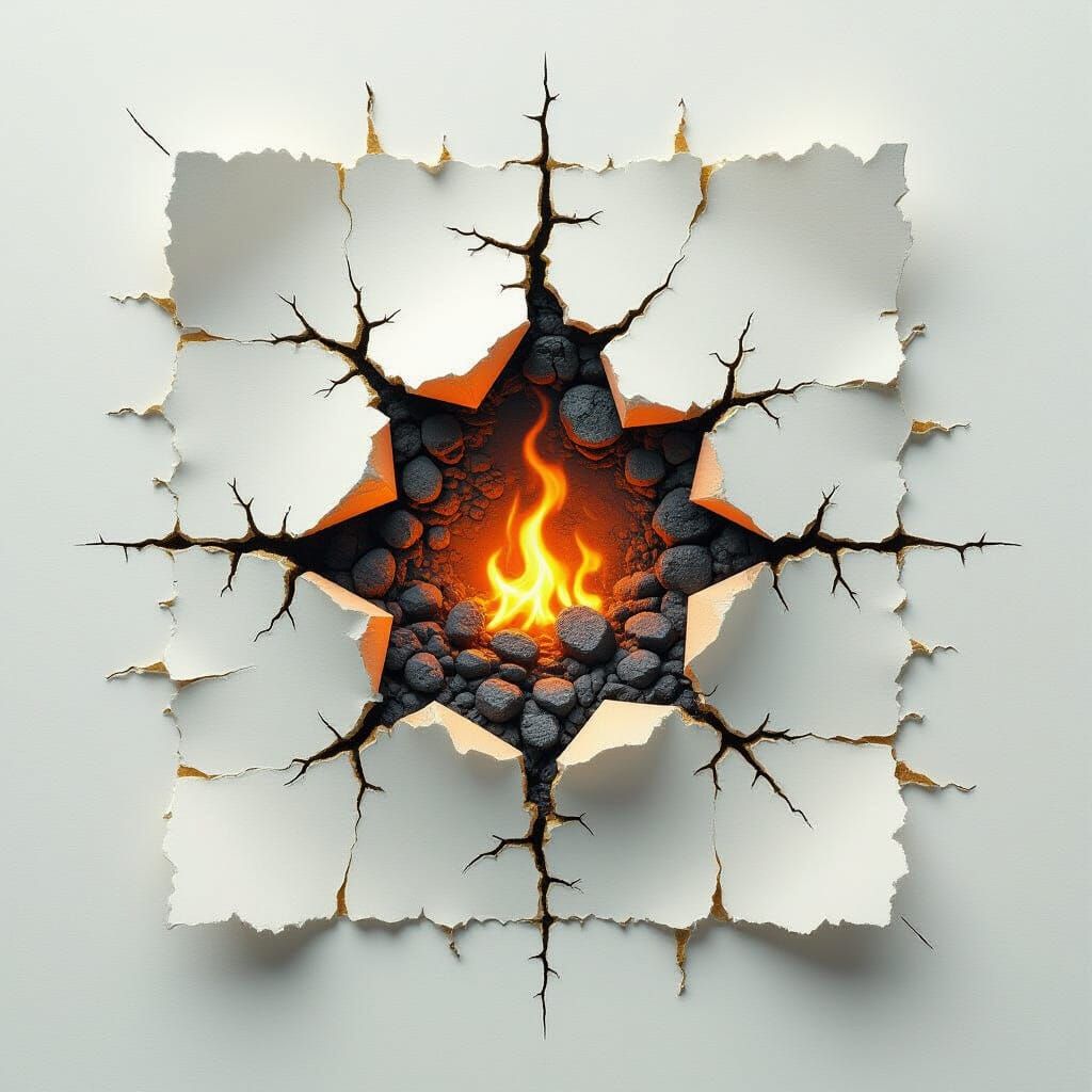 Glowing Embers on Organic Texture in Digital Painting