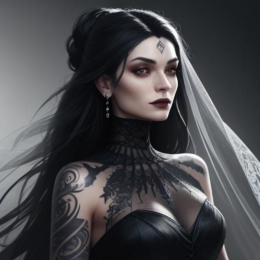 An athletic and elegant head and shoulders portrait of a fem...