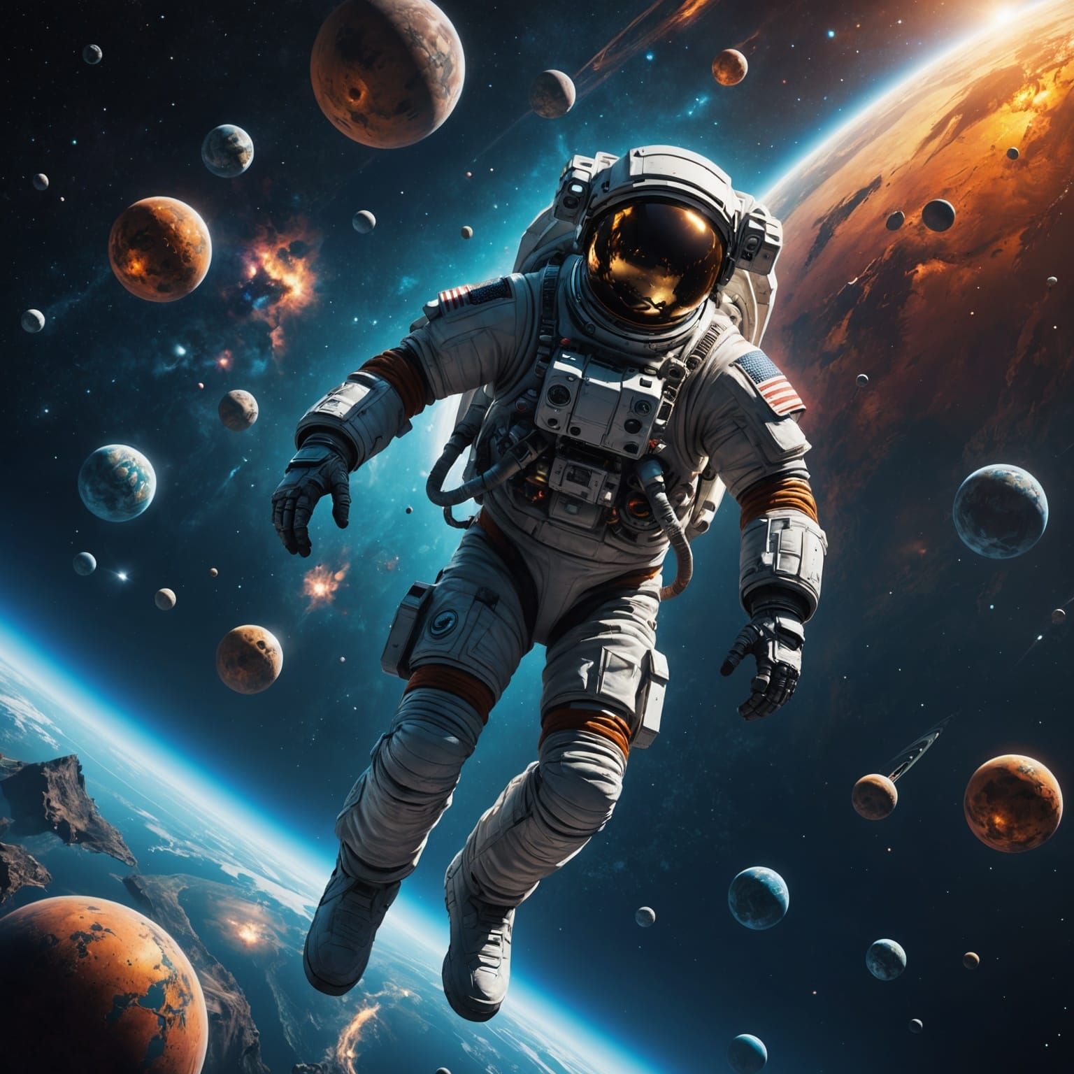 Astronaut in the Multiverse: Hyper-Realistic Digital Art