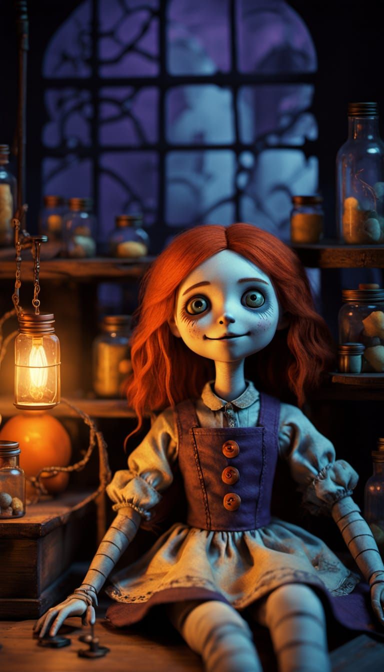 Sally in a Haunted Laboratory Scene