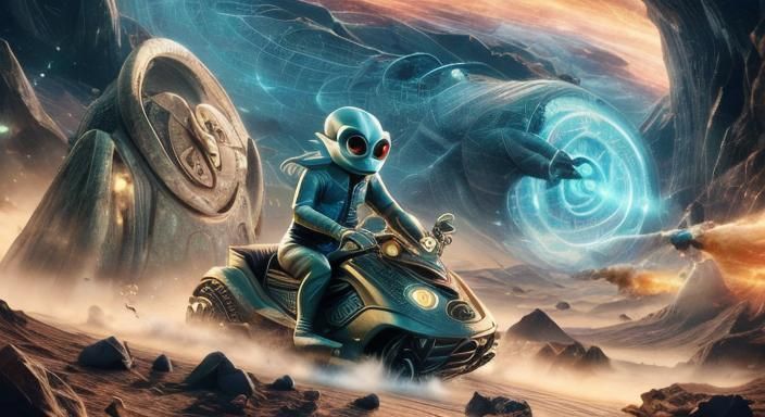 Abominable Snowman on Snowmobile, Professional Portrait