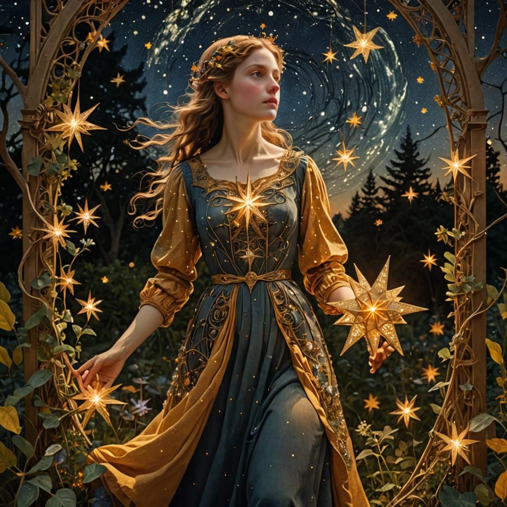 Enchanted Garden: Woman Gazing at a Star