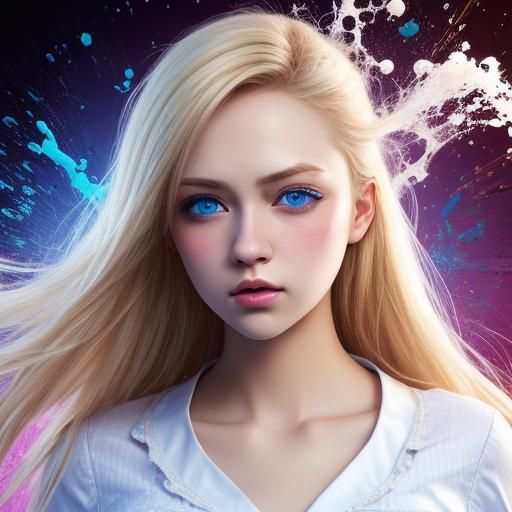 Hyperrealistic Portrait of a Blonde Teenager