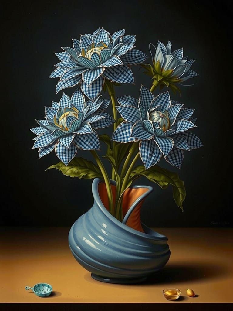 Gingham Dreams in Whimsical Surrealism