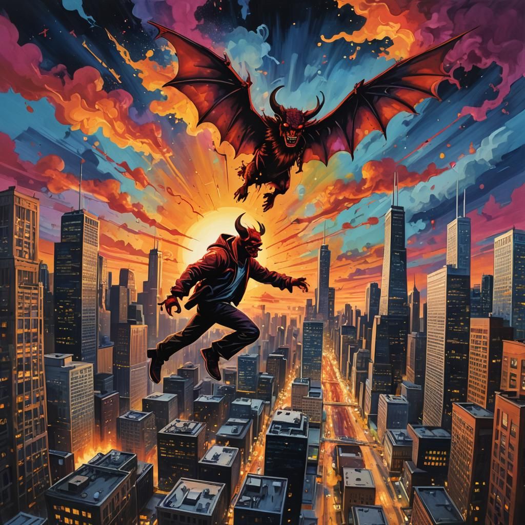 Devil Over Chicago: Graffiti Art Sunset