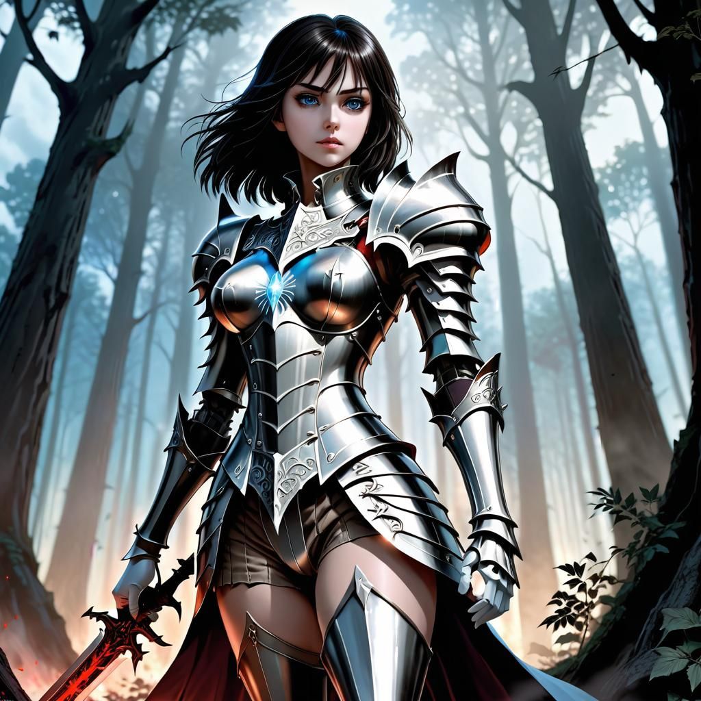 Vampire Knight in Dark Forest, Digital Art