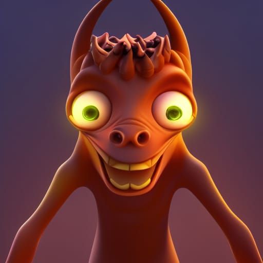 Stylized 3D Render of Satan in Pixar Style