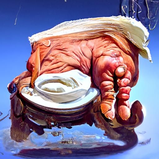 Realistic Oil Painting of a Troubled Bathroom