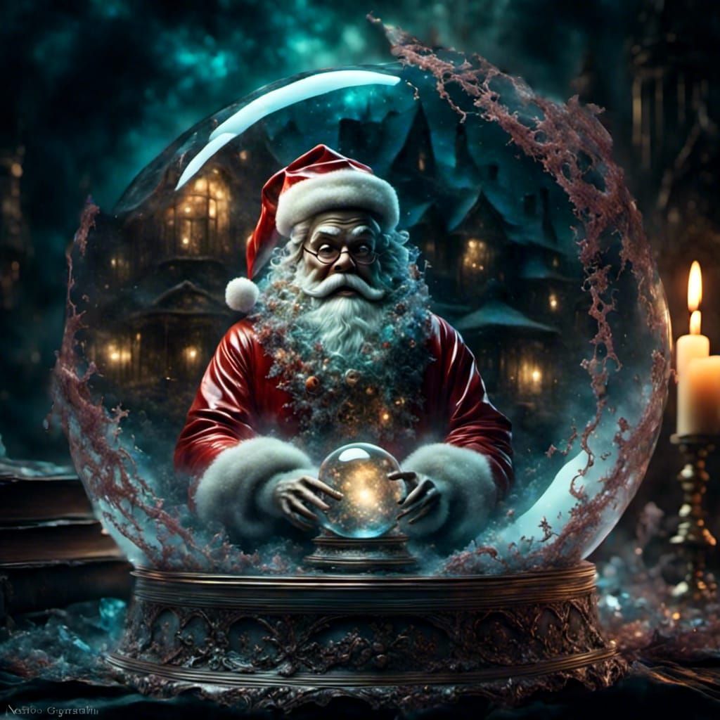 Crystal Ball Portrait in Neogoth Grunge Style