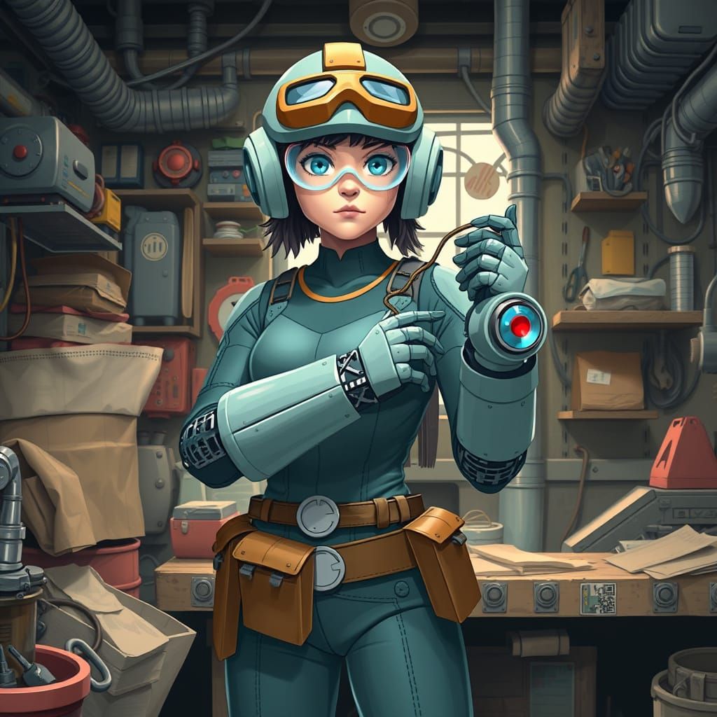 Mega Man Invents Futuristic Robotic Arm in Industrial Worksh...