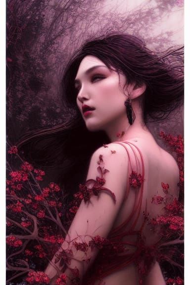 Cherry Black: Intricate Cinematic Art in 8K