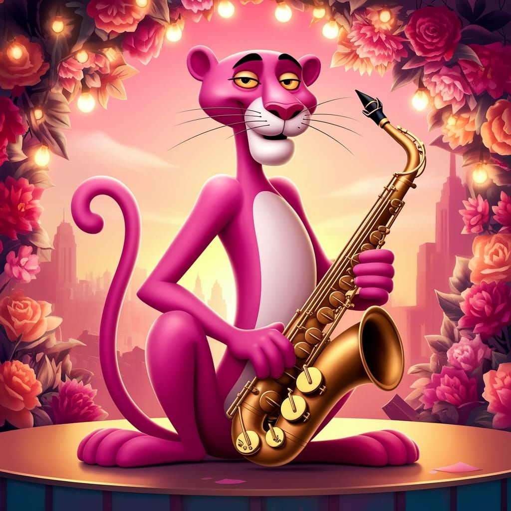 Whimsical Jazz Performance in a Fantastical Cityscape