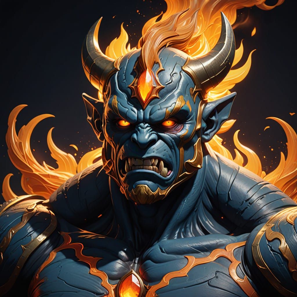 Cyberpunk-Inspired Dark Fantasy Machamp