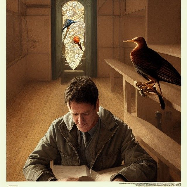 Peter Hammill as Birdman, Detailed Digital Painting