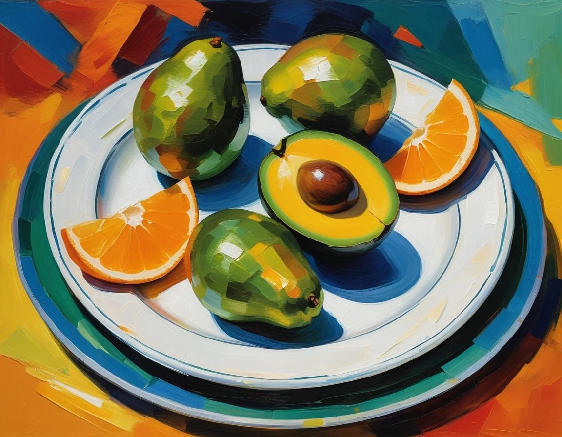 Vibrant Still Life in Expressive Oil Painting Style