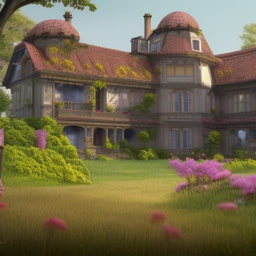 Summer Manor: Detailed Matte Painting in Field