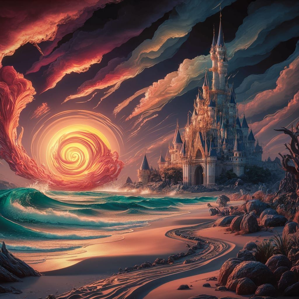 Fantastical Sunrise at the Beach: Matte Painting