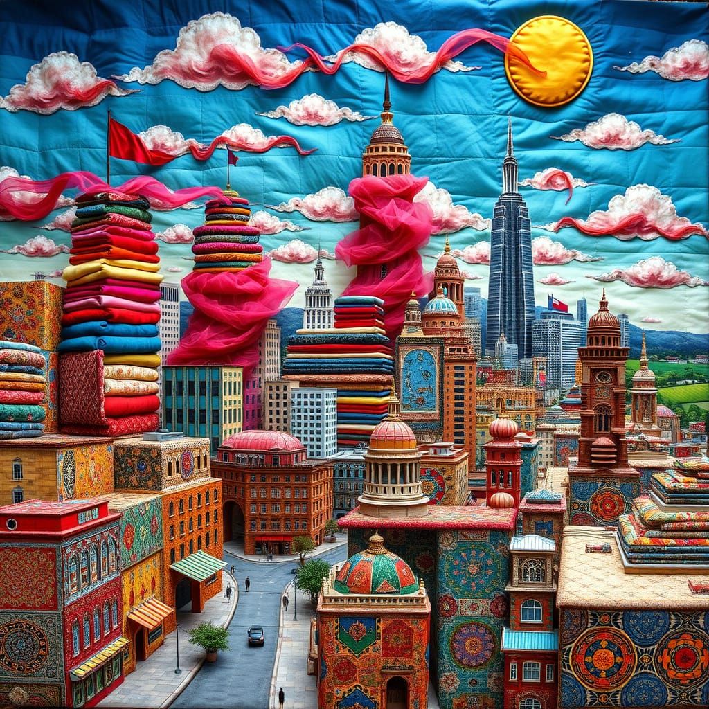 Vibrant Metropolis of Whimsical Textures