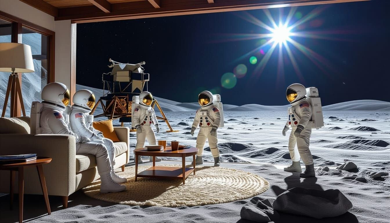 Watch a Moon landing on home AI Presentation Studio!