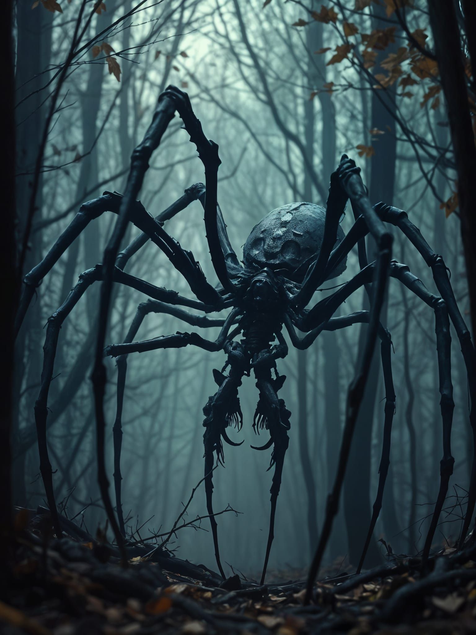 Dark Forest Horror: A Twisted Tarantula Monster Emerges