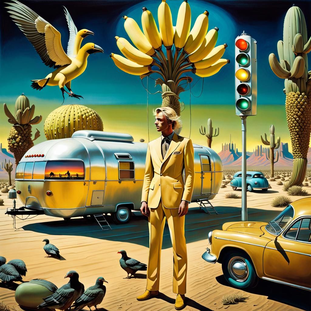 Bananas at a desert traffic stop