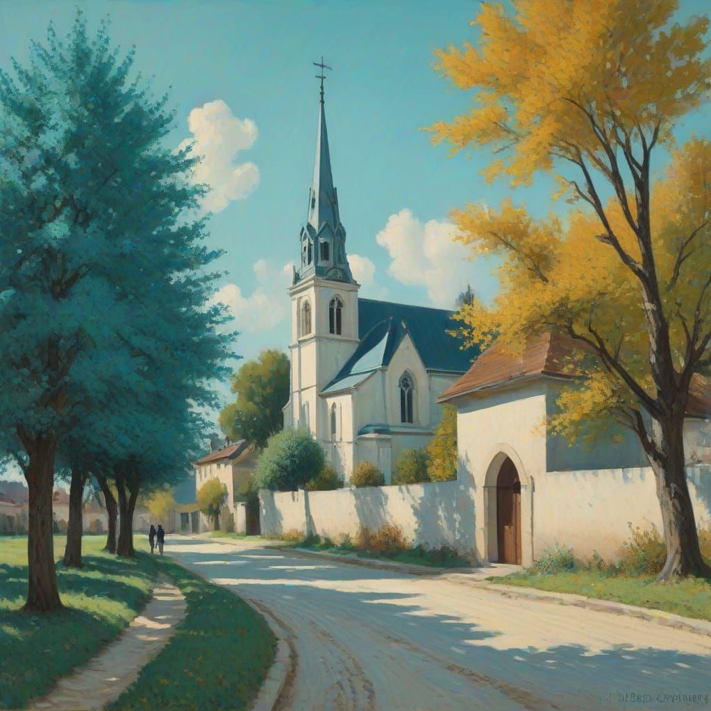 Surreal Turquoise Church on Alien Planet