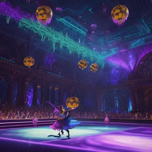 Magical Dance Floor with Swirling Lights