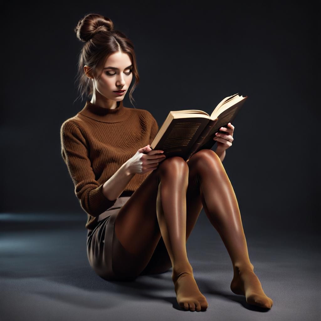 Beautiful Woman Reading: Cinematic CGI Concept Art