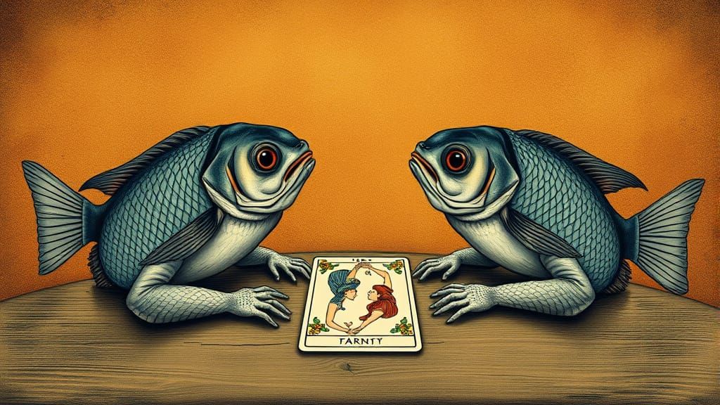Surreal Aquatic Duo Unfolds Tarot Secrets