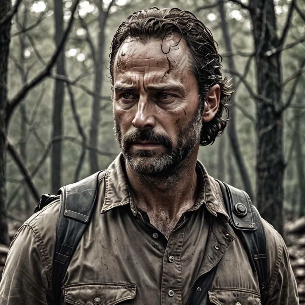 Hyperrealistic Portrait of Rick Grimes in HDR