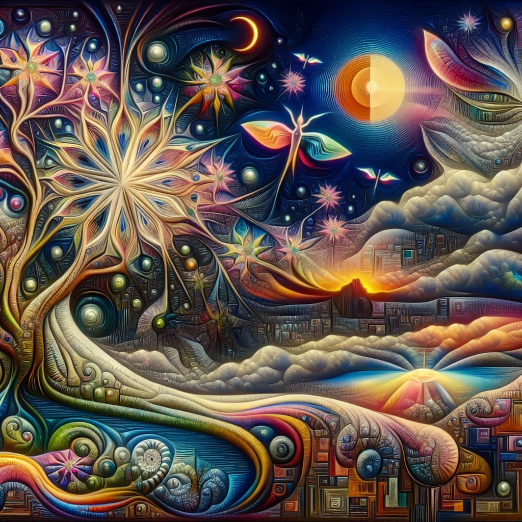 Ethereal Neural Networks Unfurl from Dream Seeds in Surreali...