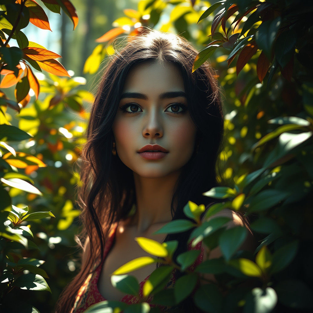 Woman in Forest: Dynamic Lighting Concept Art