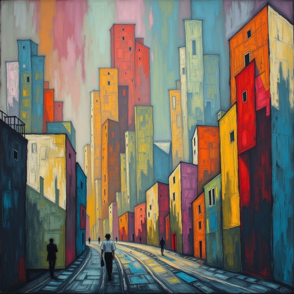 Abstract Neon Chalk Art in a Surreal Style