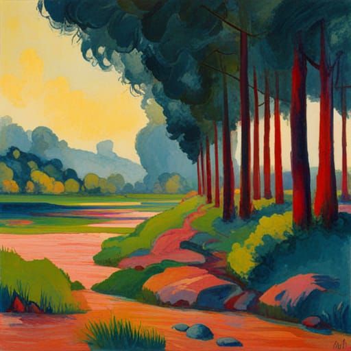 Expressive Landscape Art in Vivid Colors
