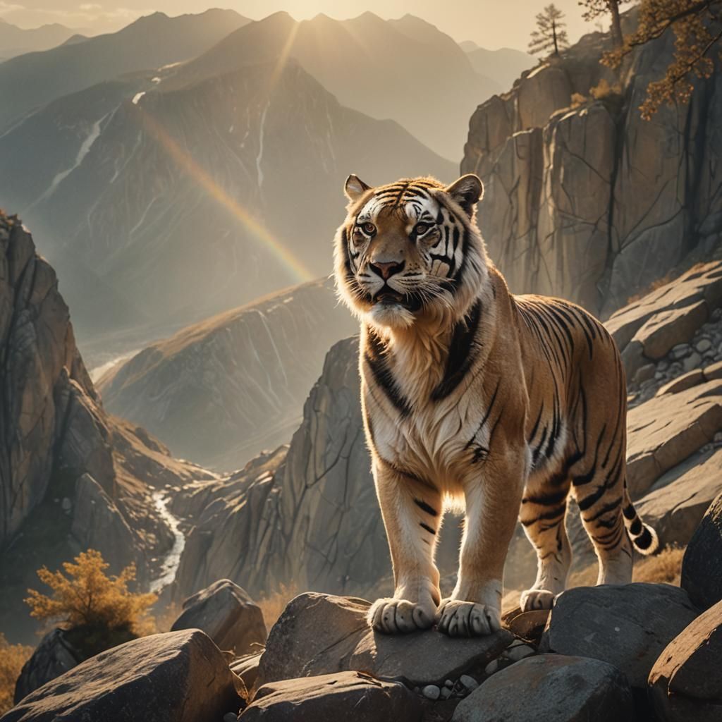 Winged Saber-Toothed Tiger at Golden Hour