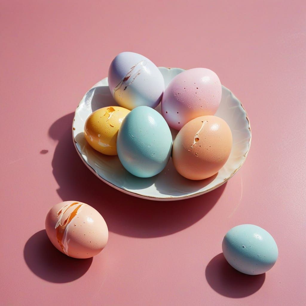 Elegant Pastel Egg Still Life