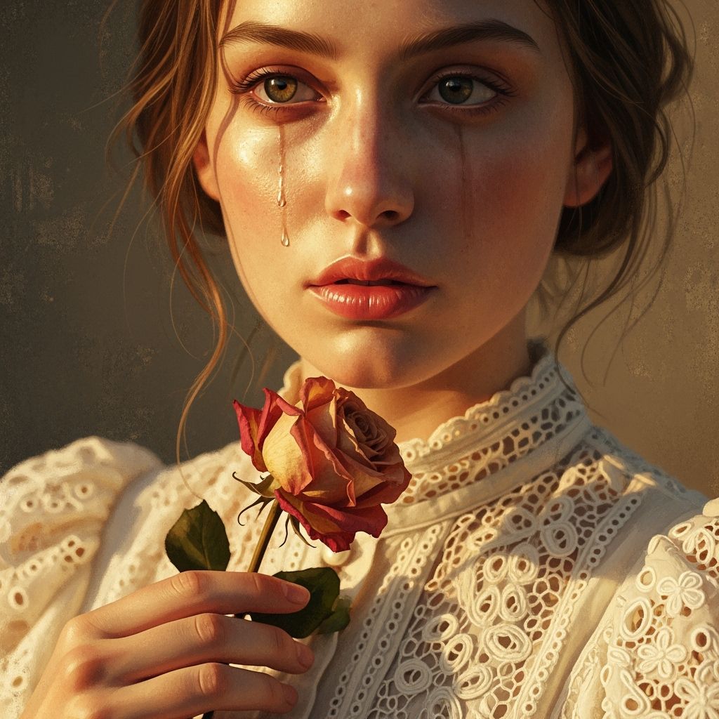 Fine Art Portrait of a Woman with Wilted Rose