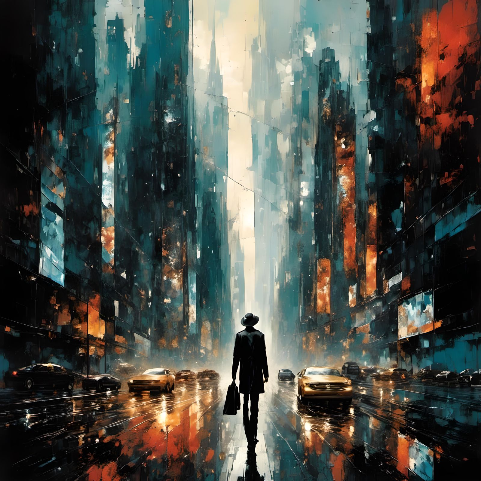 Android Yearning in Deep Blue Cosmic Dreamscape