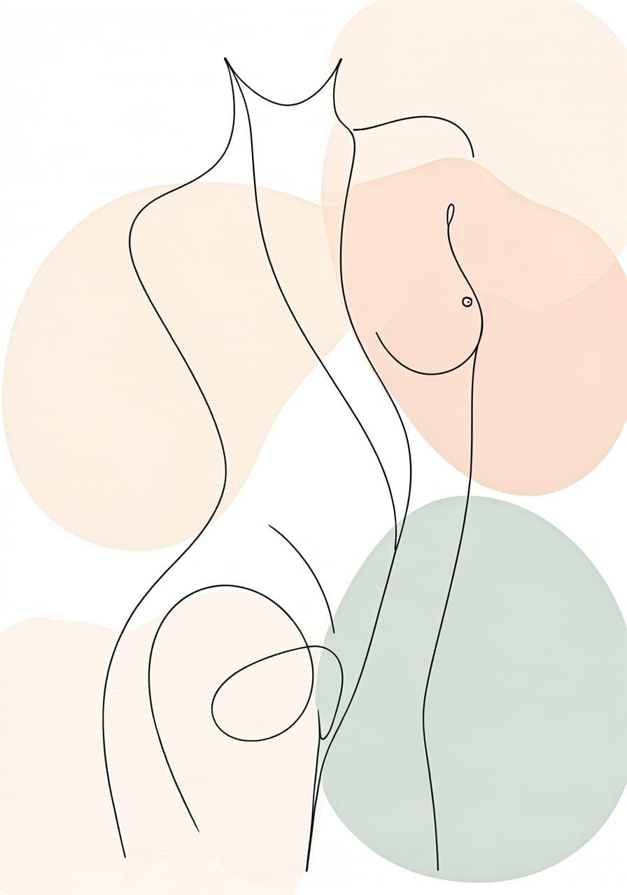 Abstract Minimalist Masterpiece, A Single-Line Portrait of a...